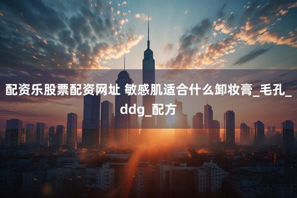 配资乐股票配资网址 敏感肌适合什么卸妆膏_毛孔_ddg_配方